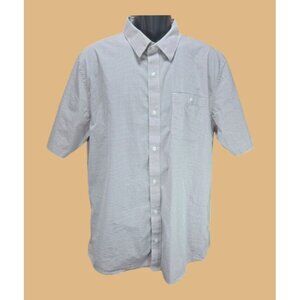 Travis Mathew Mens Tan Striped Shirt XL Short Sleeve Button-Up